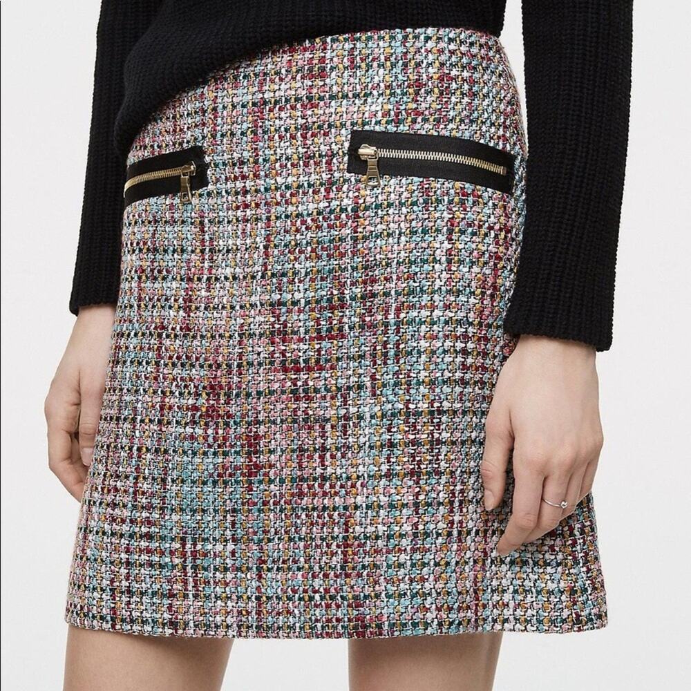 Ann Taylor LOFT Skirt 16 Tweed A-Line Career Party Event